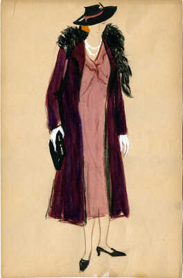 Вирсаладзе Симон Багратович. Эскиз уличного женского костюма 